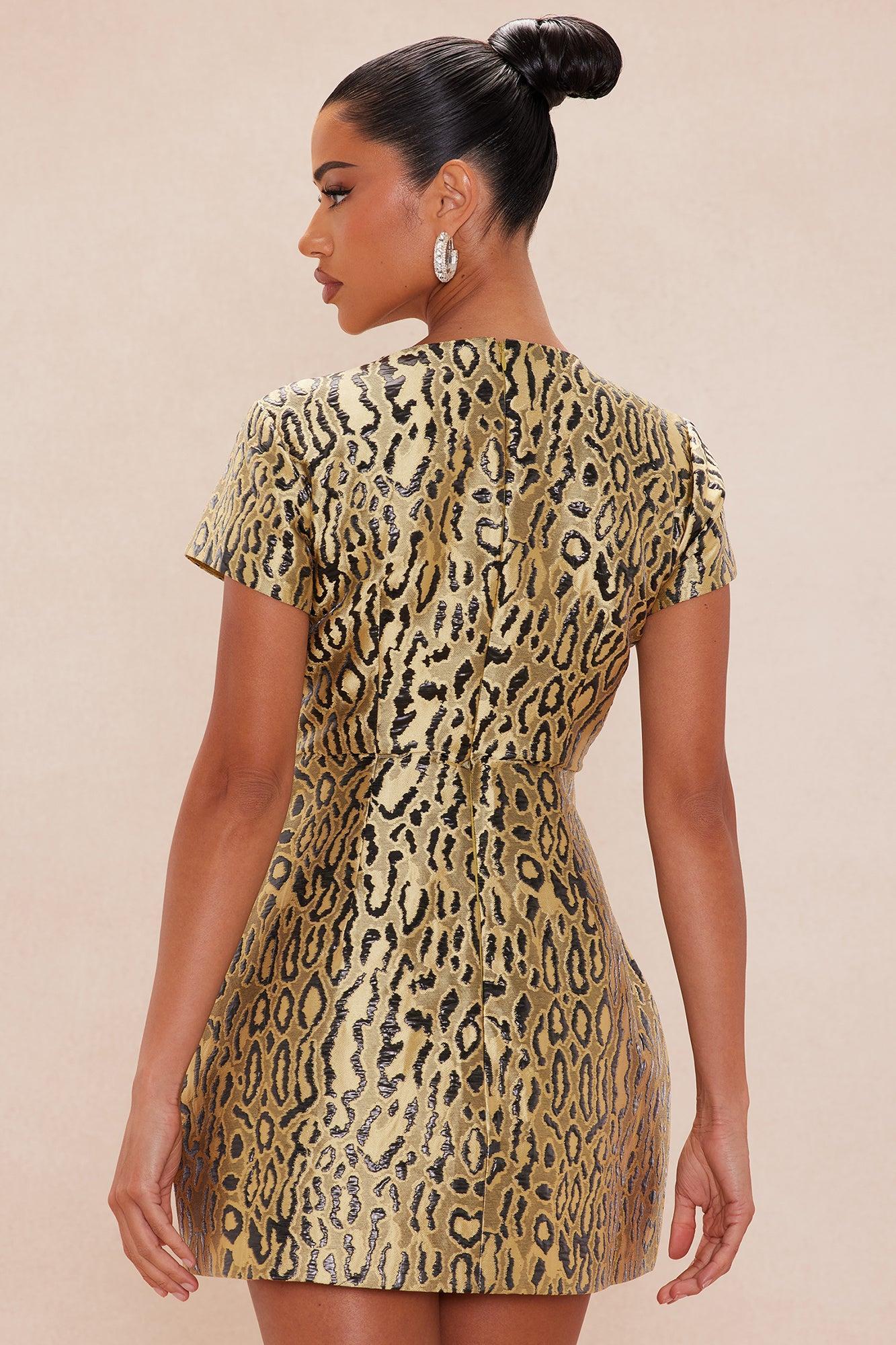 Lani Leopard Jacquard Mini Dress - Yellow/combo Product Image