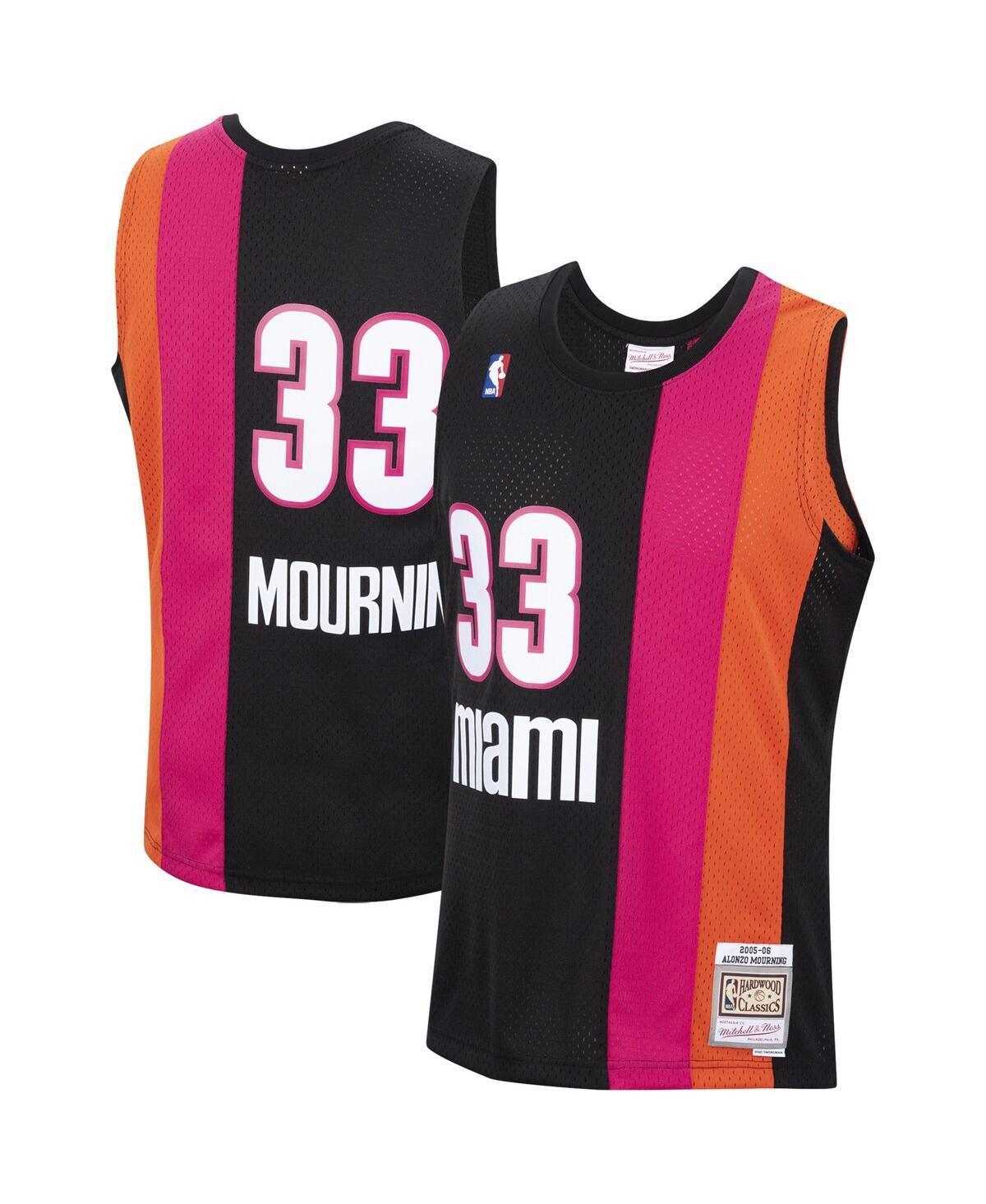 Men's Mitchell & Ness Alonzo Mourning Black Miami Heat 2005-06 Hardwood Classics Swingman Jersey, Size: Small Product Image
