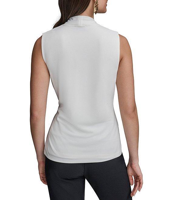 Donna Karan Sleeveless Wrap Front Hardware Blouse Product Image