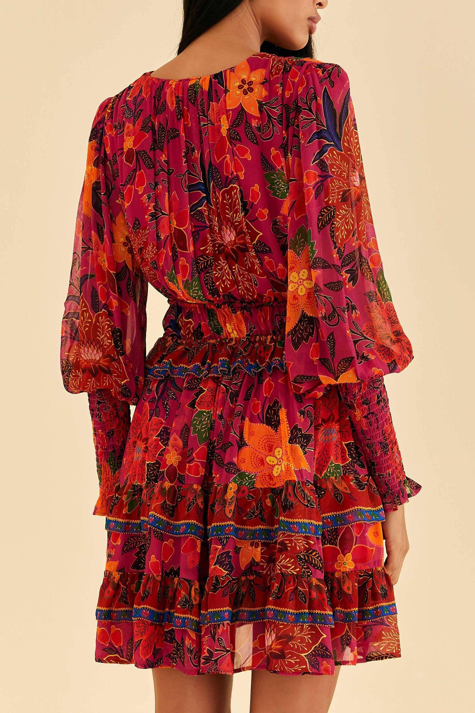 Pink Tropical Tapestry Mini Dress Product Image