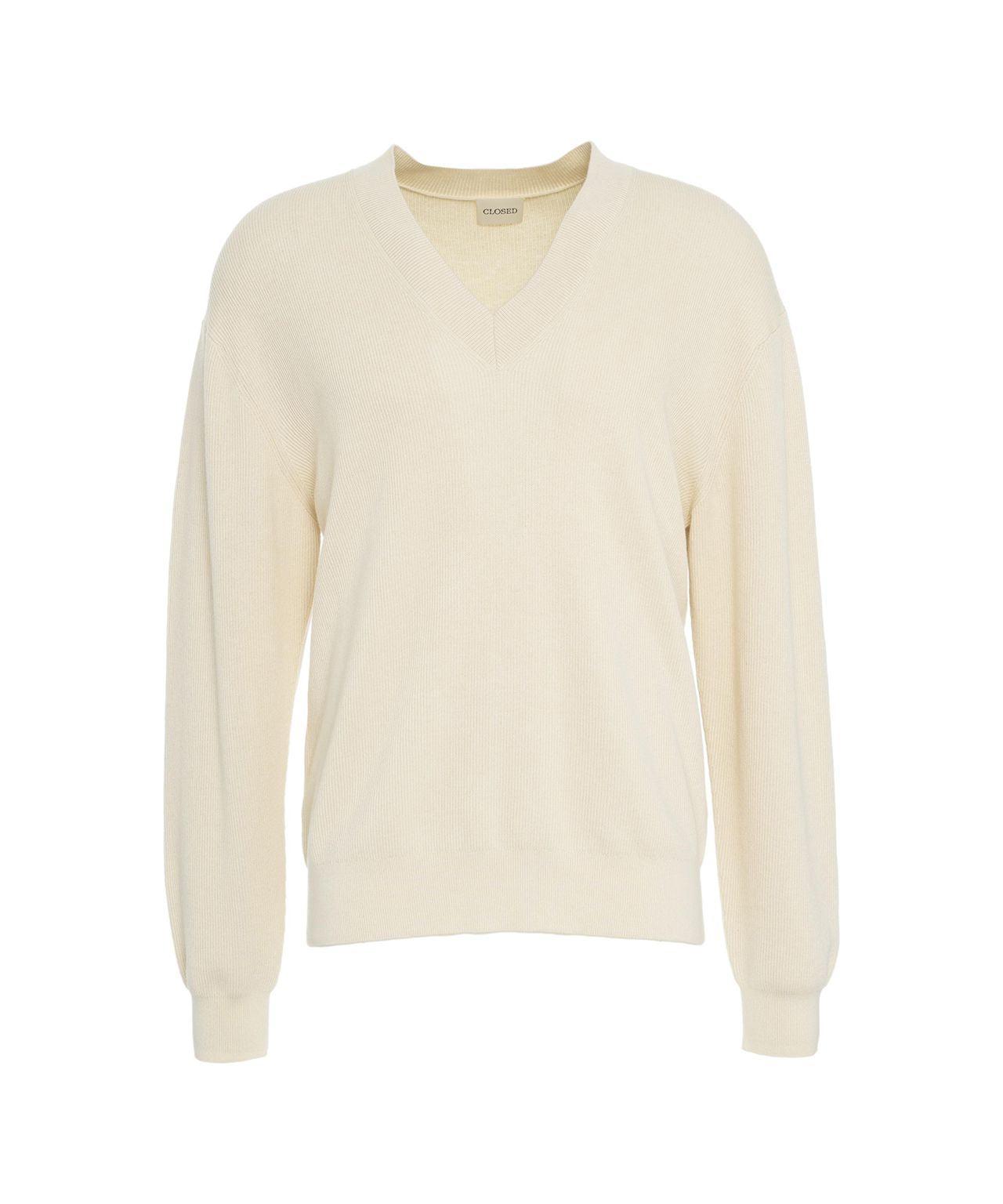 Knit sweater with V-neck Product Image