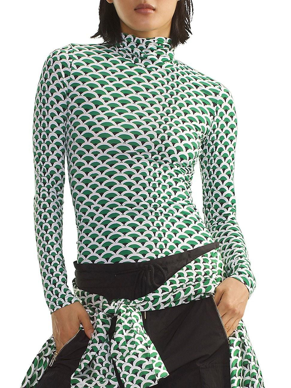 Womens Geometric Turtleneck Top Product Image