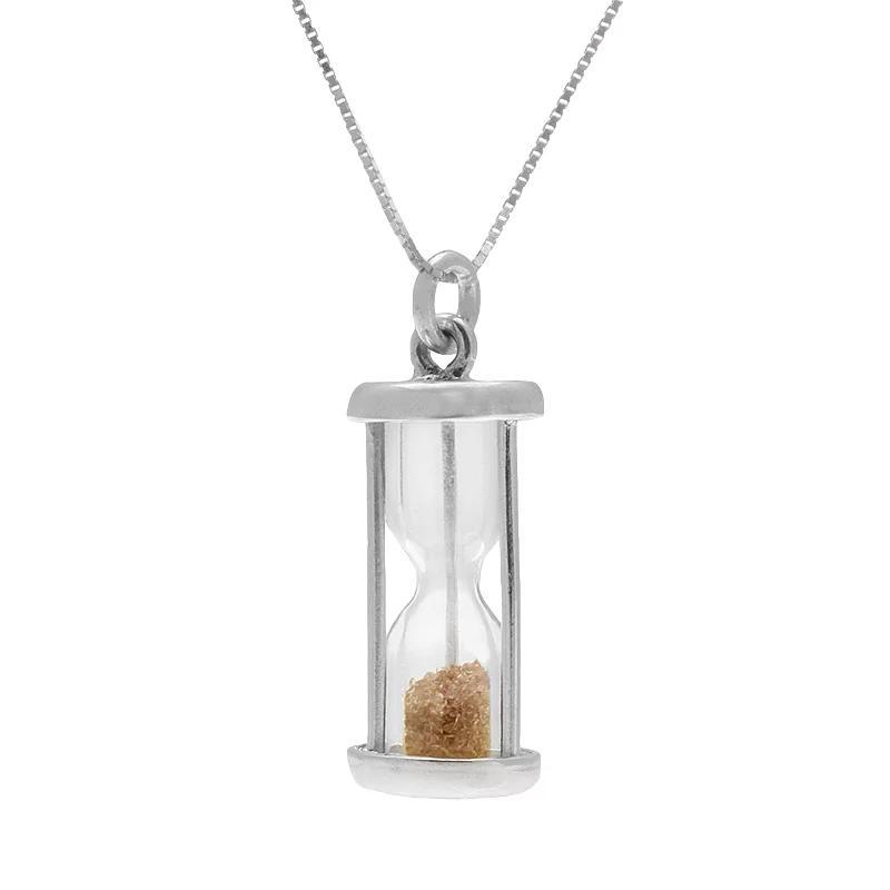 Sterling Silver Gemstone Hourglass Pendant, Women's, Size: 18", Citrine Product Image