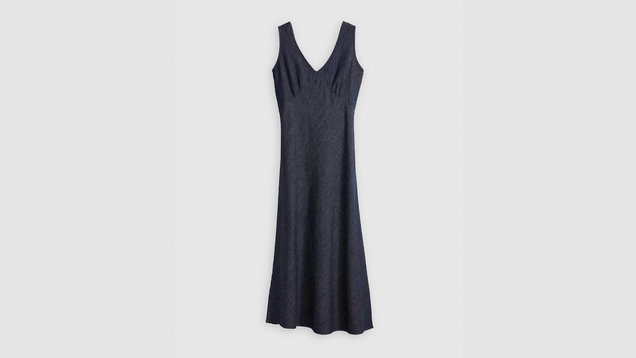 Atalia Linen+ Denim Slip Dress Product Image
