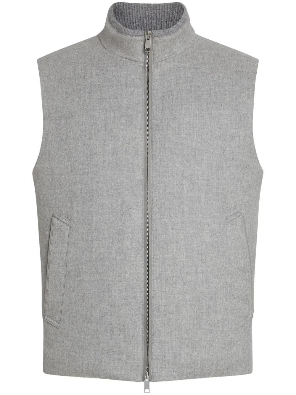 ZEGNA Oasi Cashmere Elements Vest In Grey Mélange Product Image
