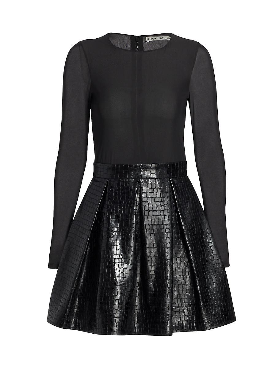 Womens Chara Vegan Leather Party Dress Size 0 Product Image
