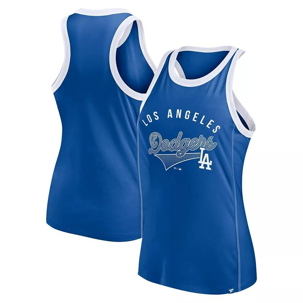 Women's Fanatics Branded Royal Los Angeles Dodgers Tailsweep Fashion Racerback Rhinestone Tank Top, Size: 3XL, Blue Product Image