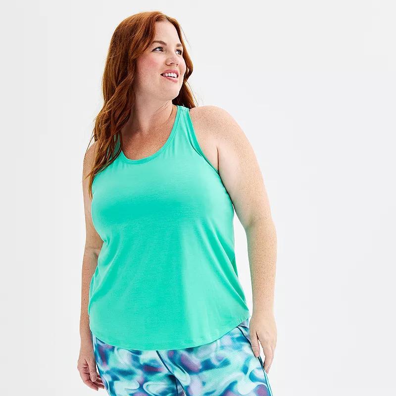 Plus Size Tek Gear Core V-Neck Tee, Womens Silver Boardwalk Product Image