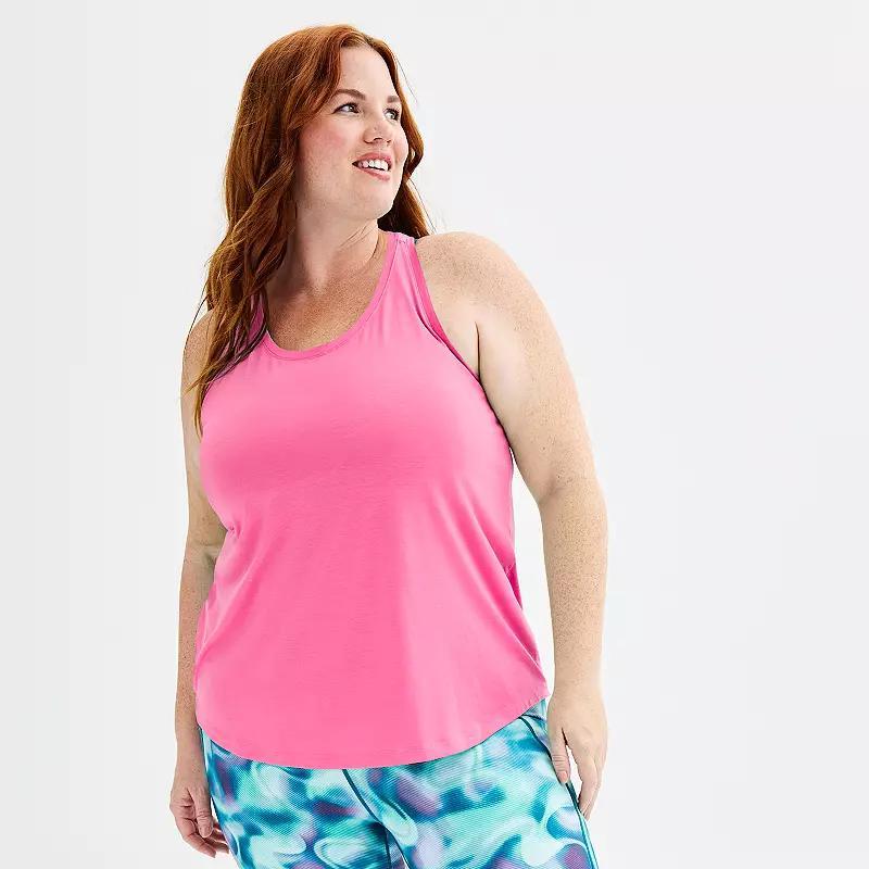 Plus Size Tek Gear Core V-Neck Tee, Womens Silver Boardwalk Product Image