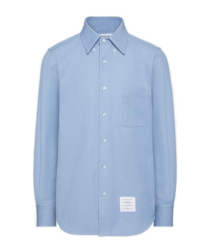 THOM BROWNE Classic Fit Cotton Button-down Shirt In Light Blue Product Image