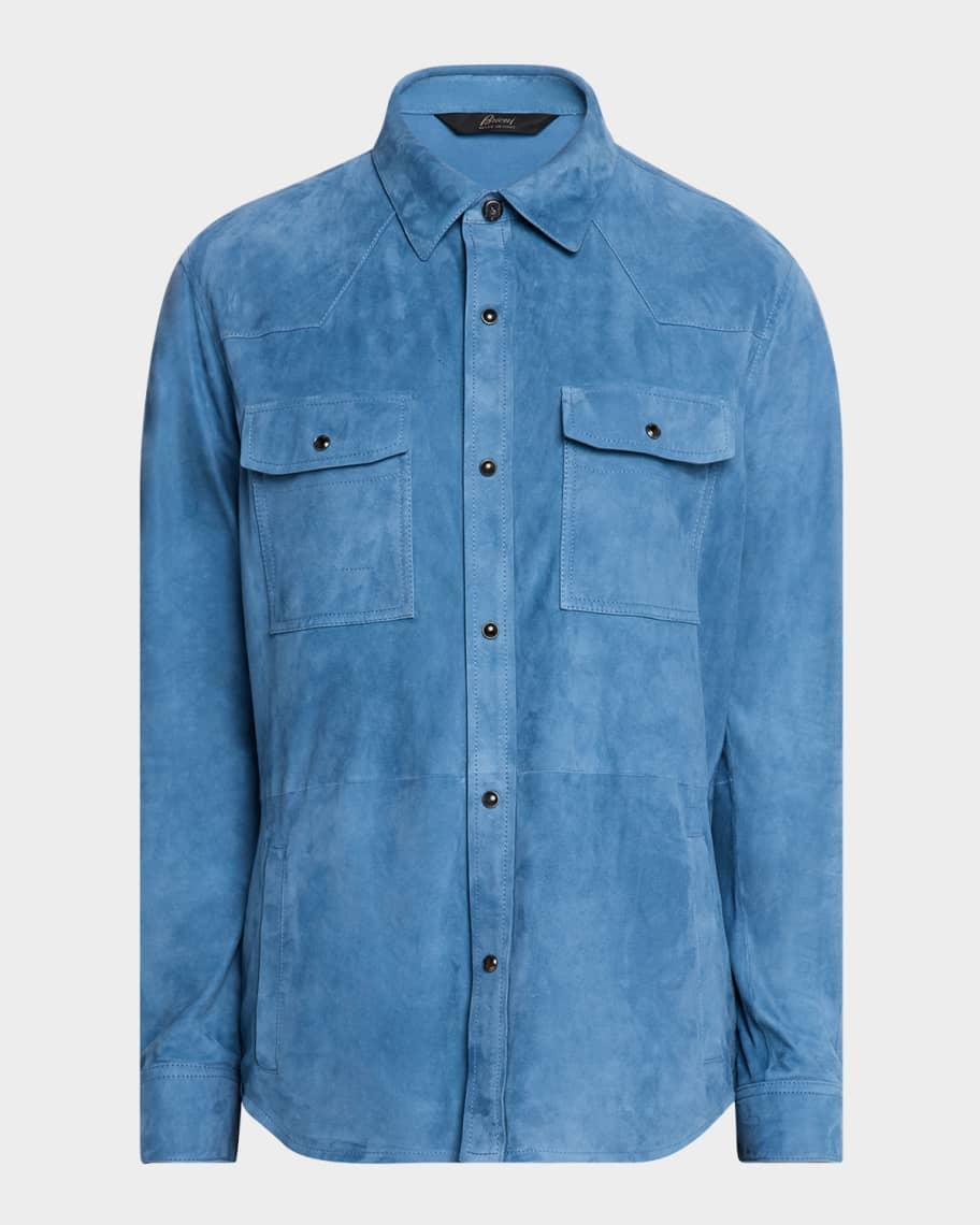 Mens Suede Snap-Front Western Shirt Product Image