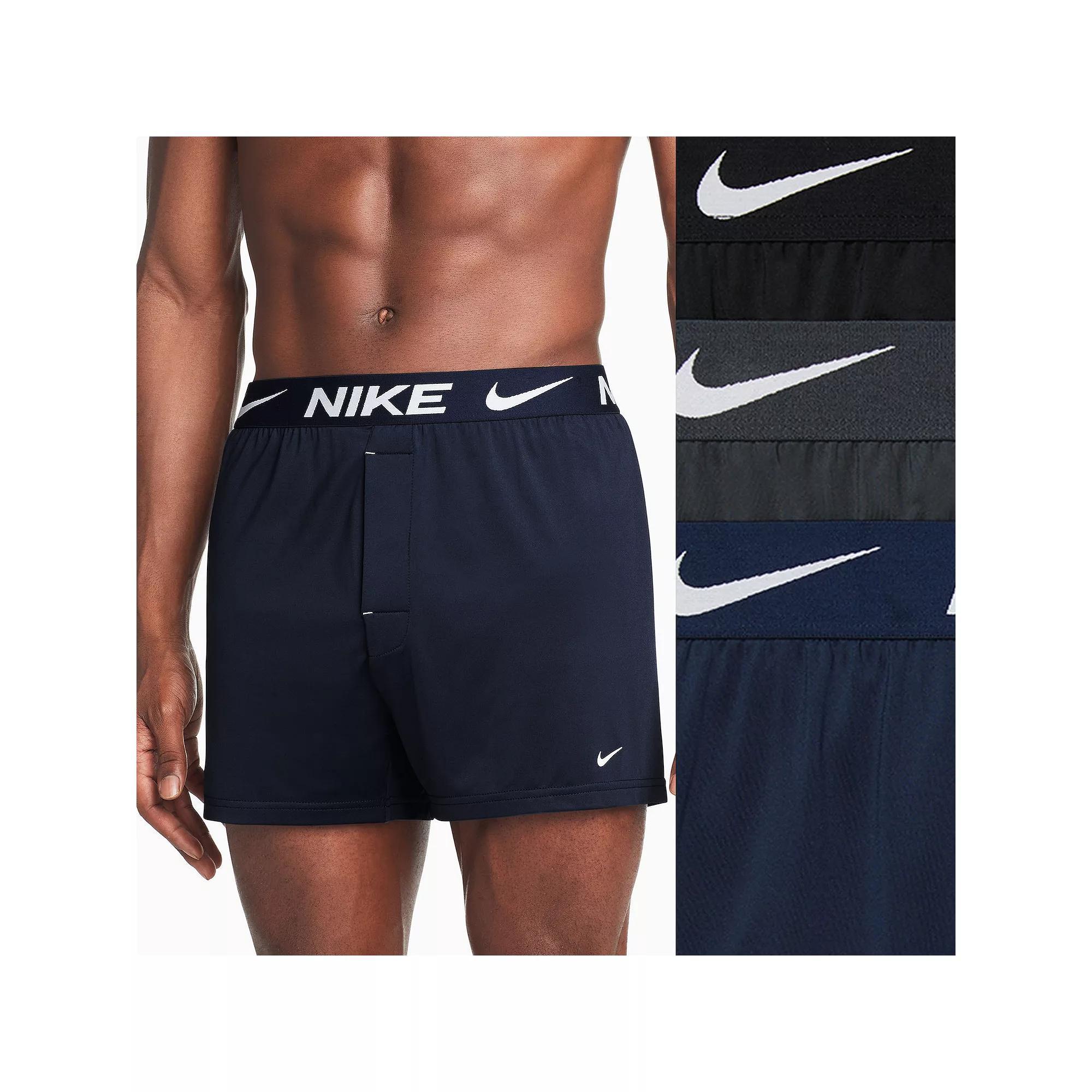 Men's Nike Dri-FIT Essential 3-Pack Boxers, Size: XXL, Black Product Image