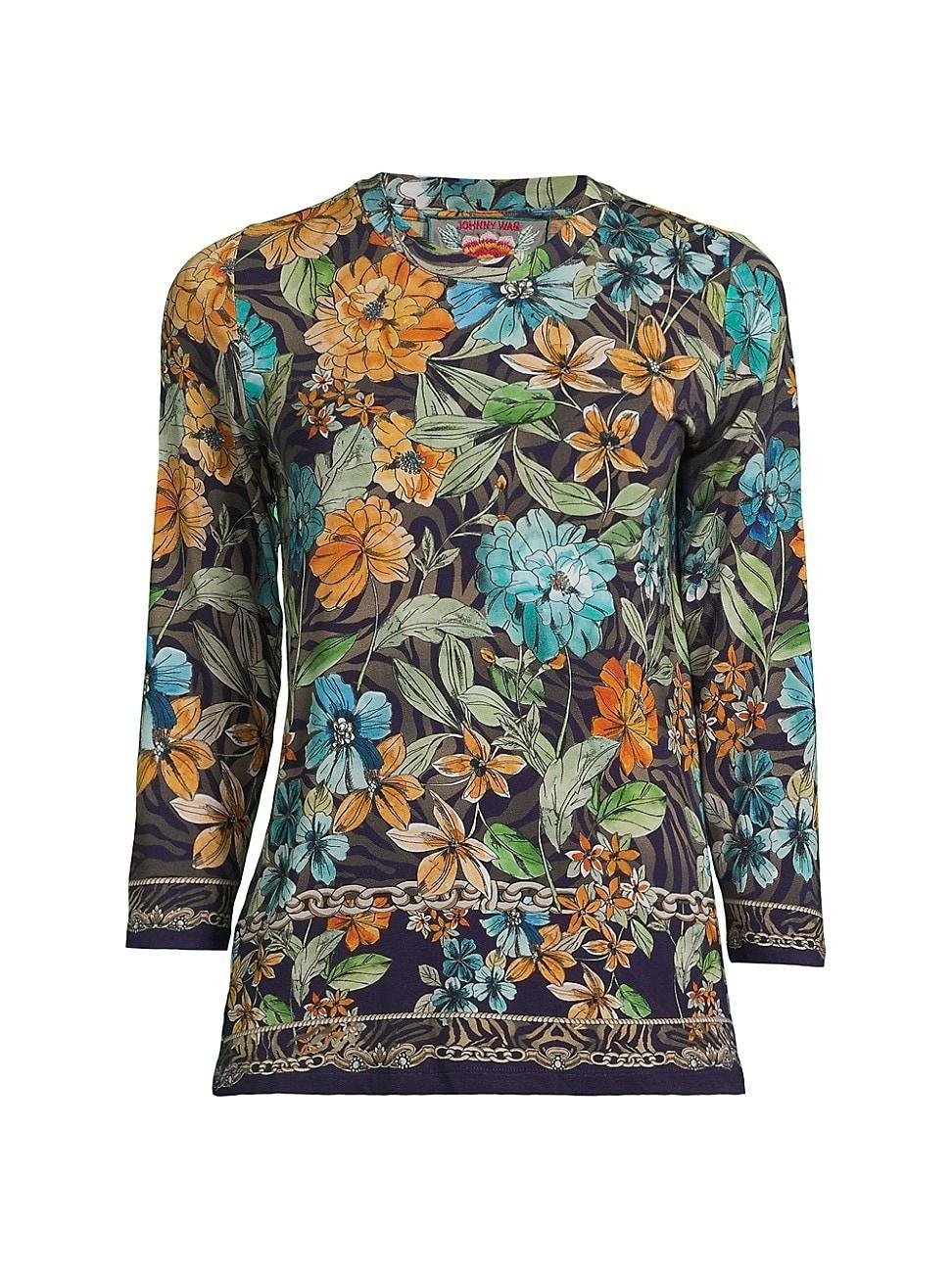 Womens The Janie Floral Crewneck Top Product Image