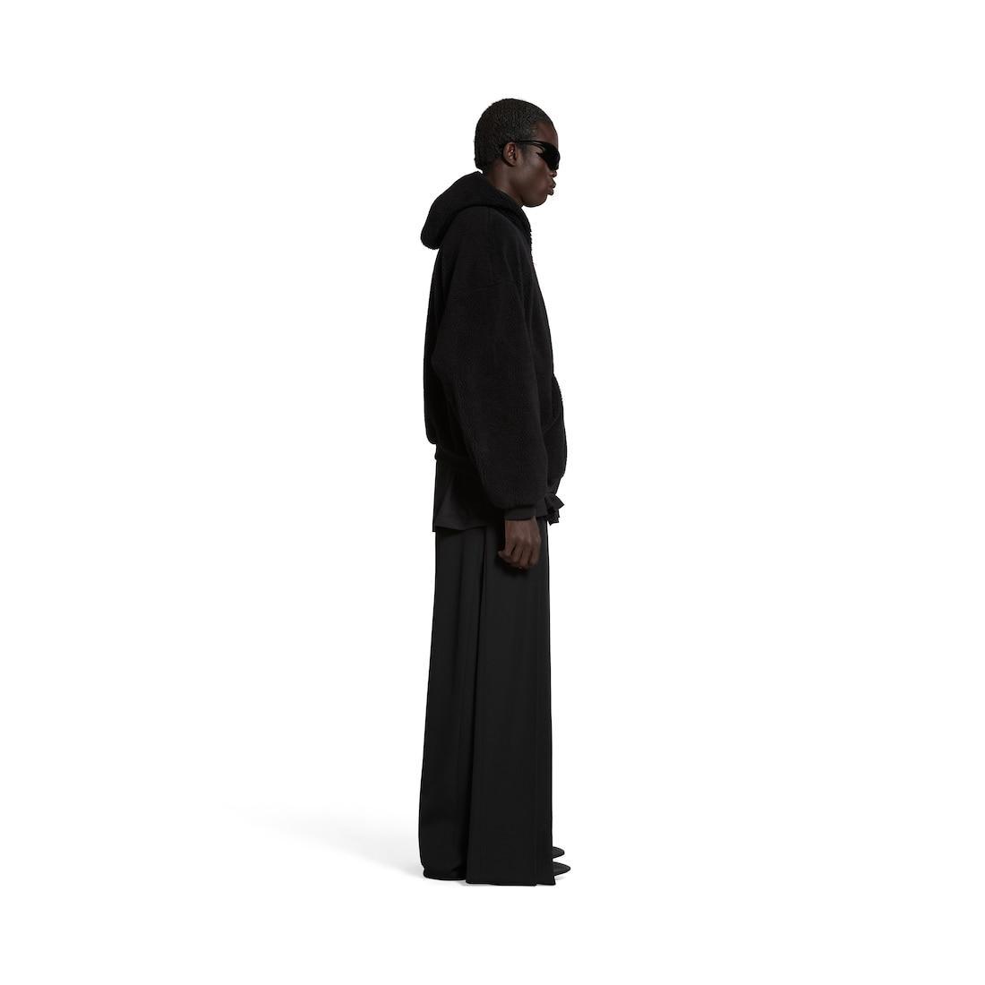 Outerwear Zip-up Hoodie Oversized in Black Product Image