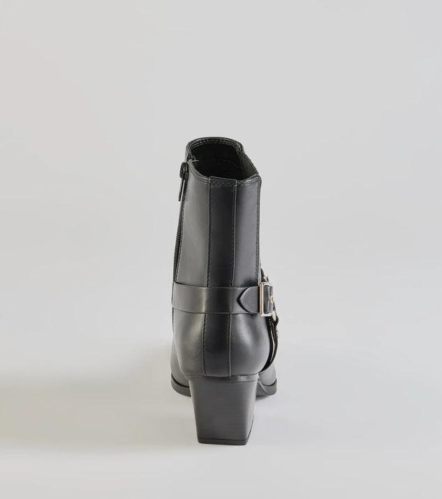 Sleek Strut Moto Western Ankle Booties Product Image