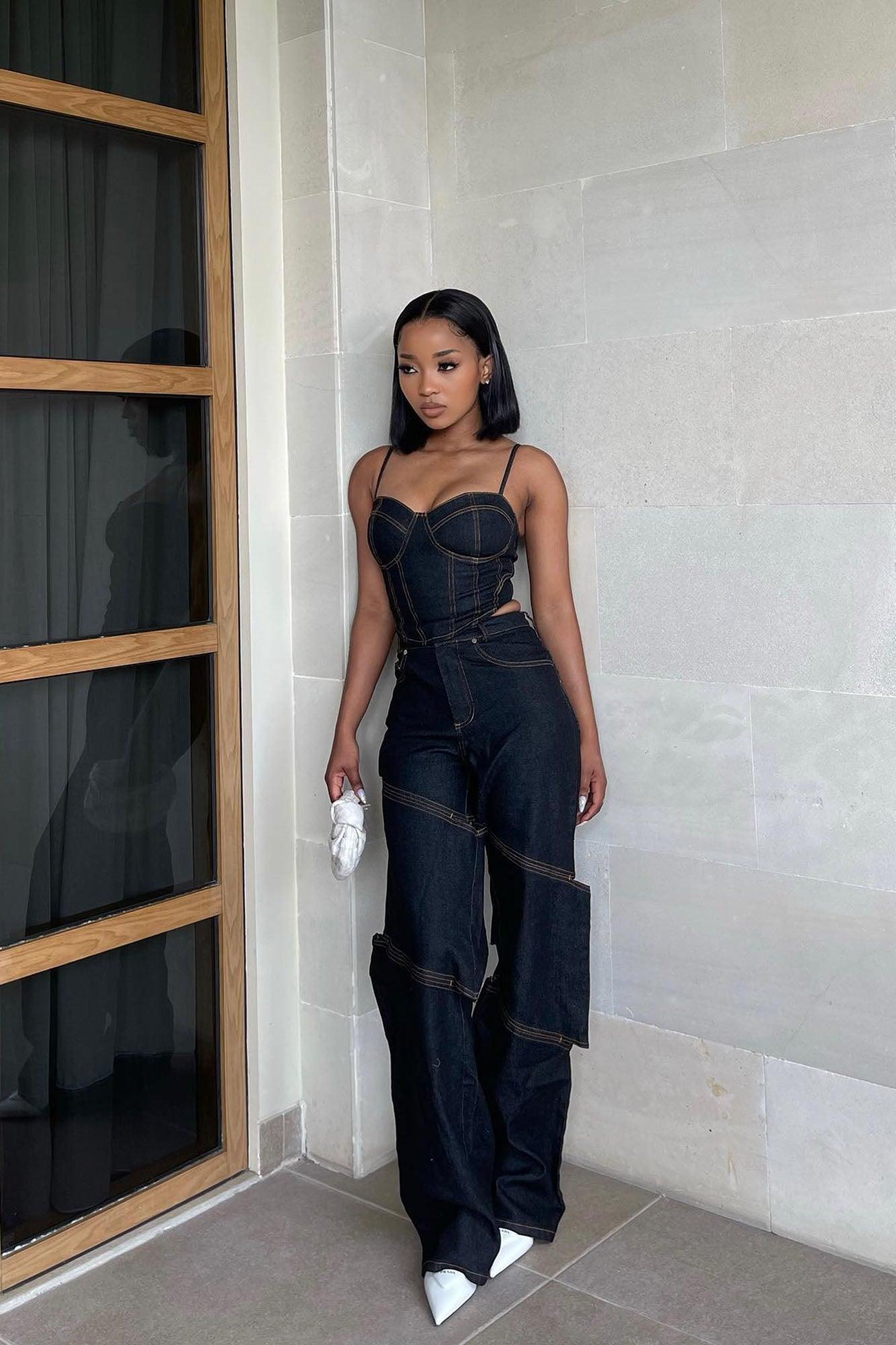 Jenny Denim Pant Set - Dark Wash Product Image