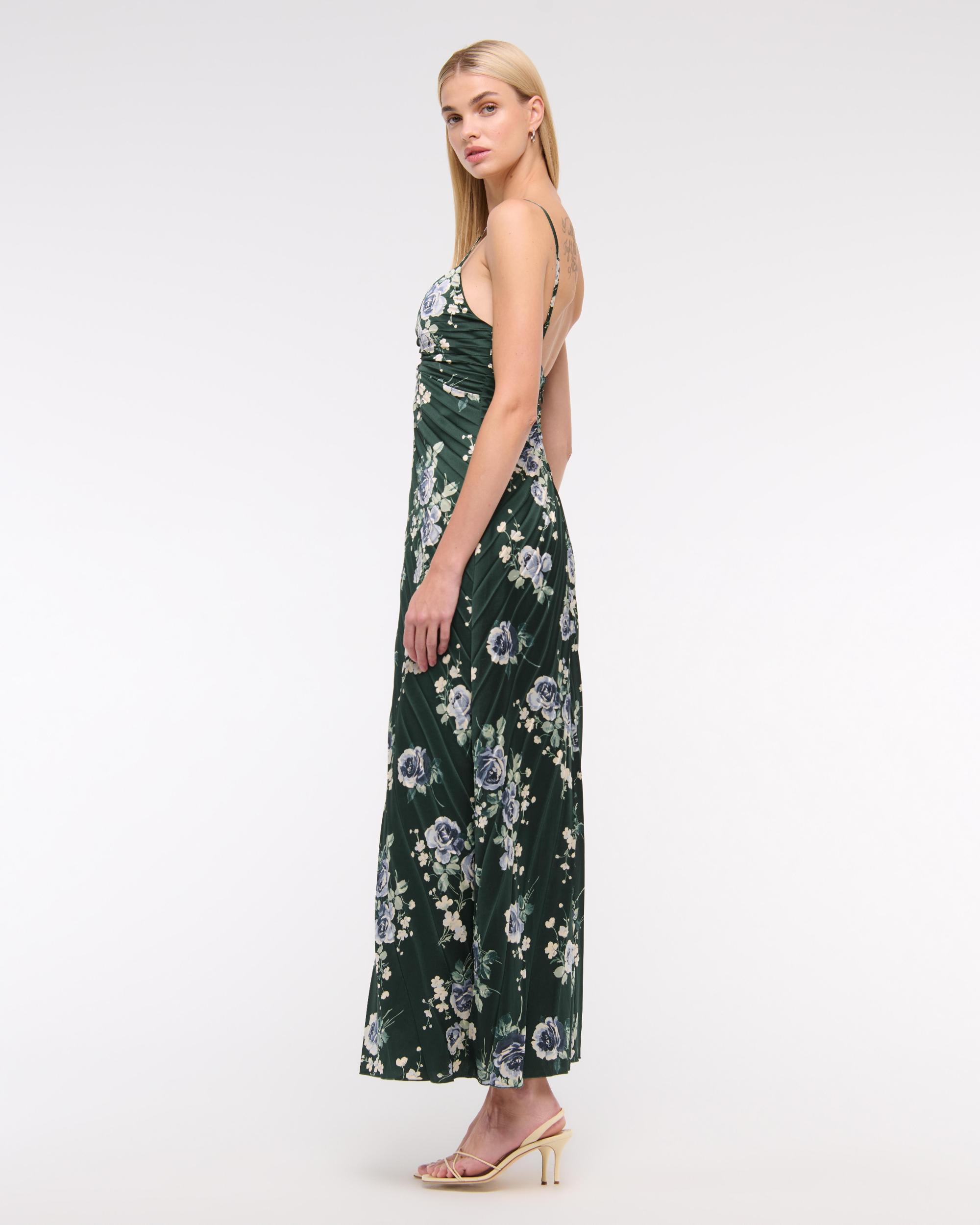 The A&F Giselle Sunburst Pleated Maxi Dress Product Image