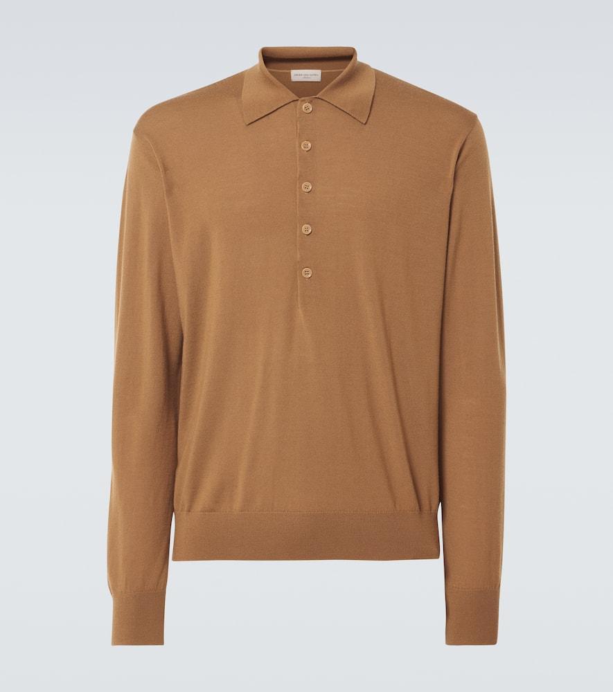 DRIES VAN NOTEN Wool Polo Shirt In Beige O Tan Product Image