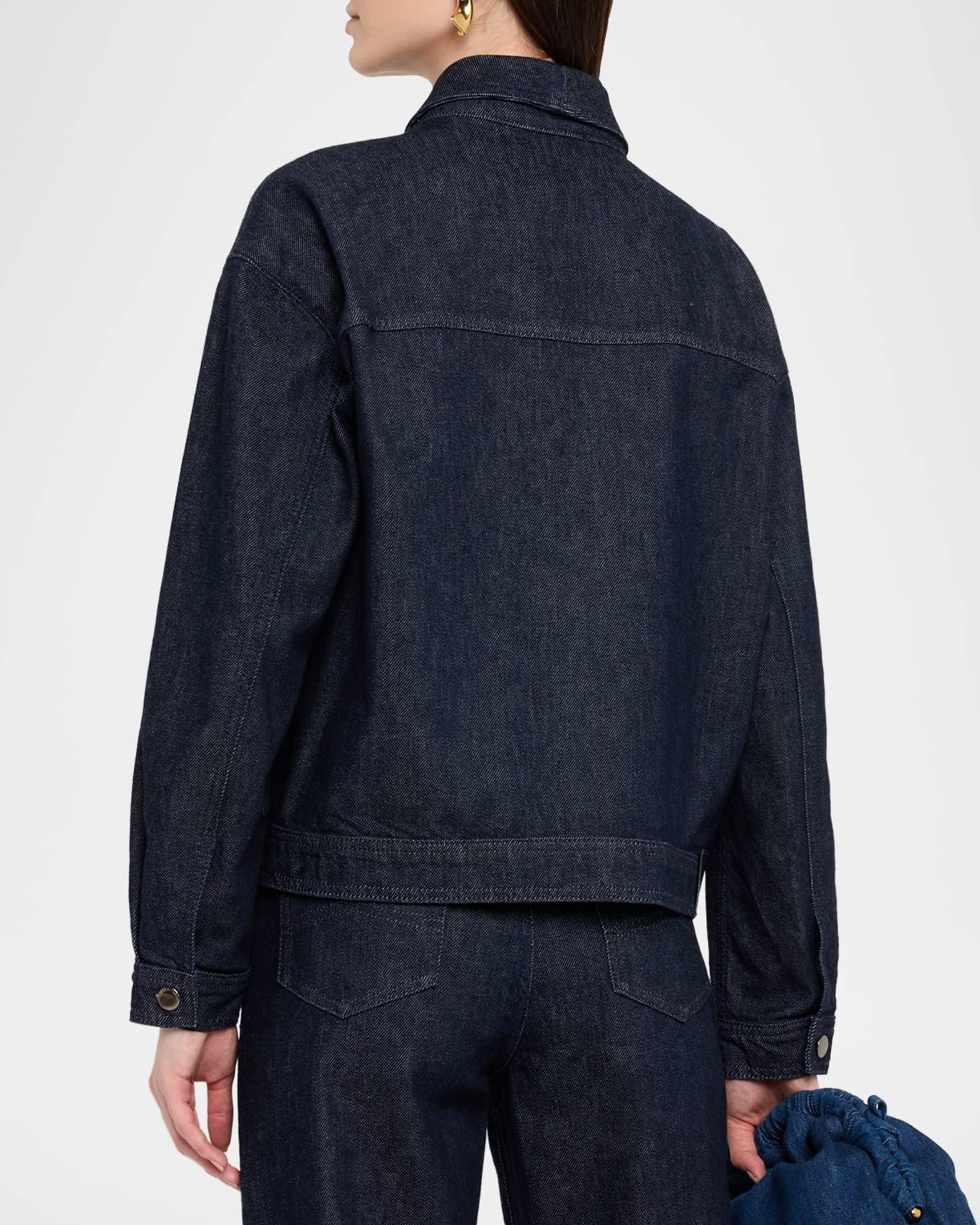 Shawl-Collar Cotton Denim Jacket Product Image