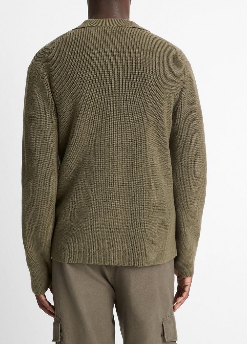 Mens Wool-Blend Two-way Zip Cardigan, Olive Leaf, Size S Vince Product Image