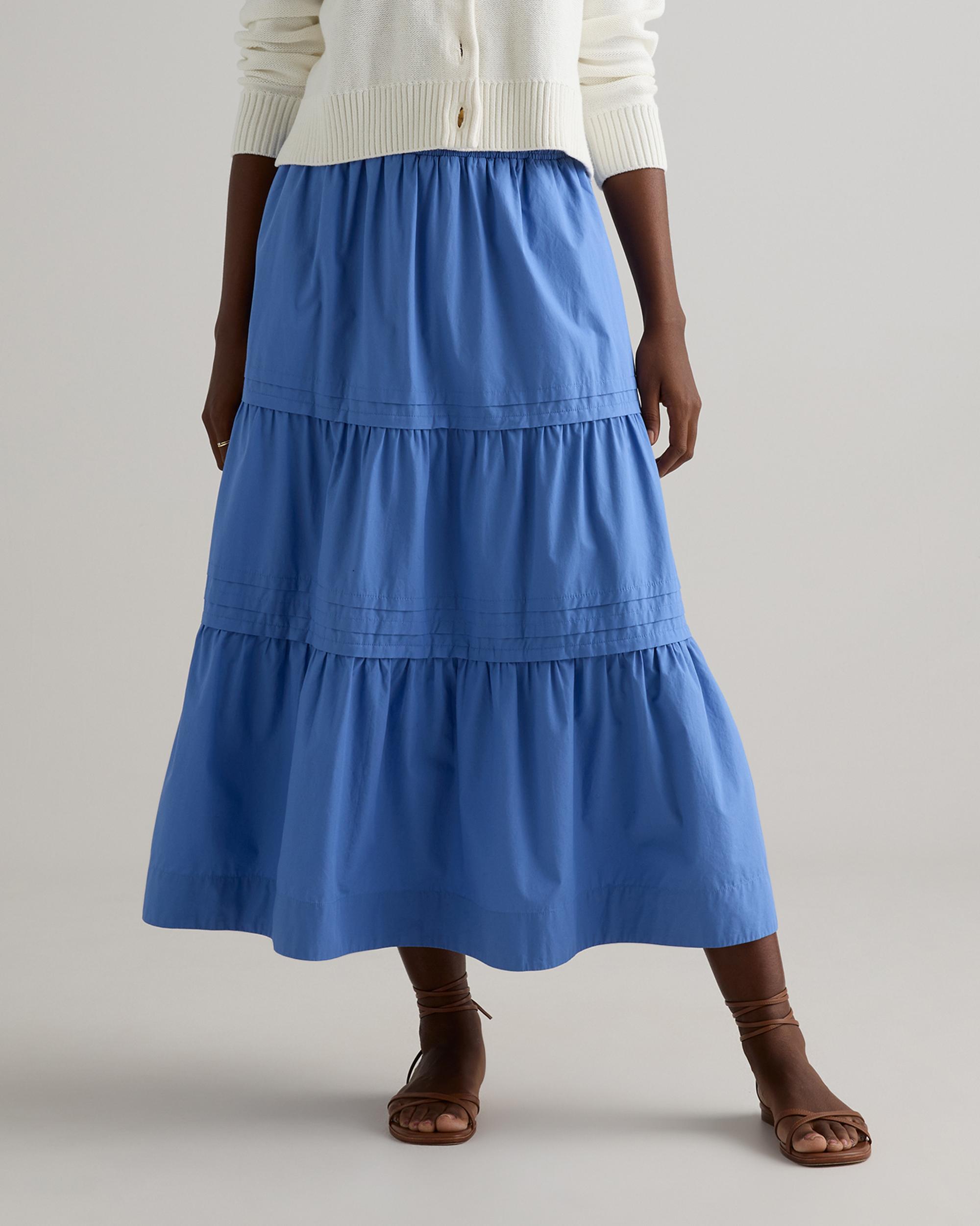 Quince | Women's Poplin Tiered Maxi Skirt Organic Cotton Product Image