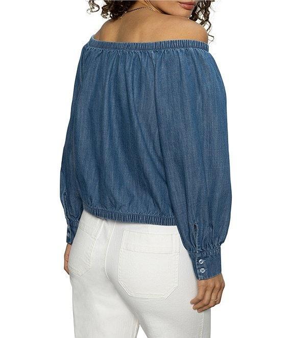 Sanctuary Ballet Off-The-Shoulder Long Sleeve Tie Front Top Product Image