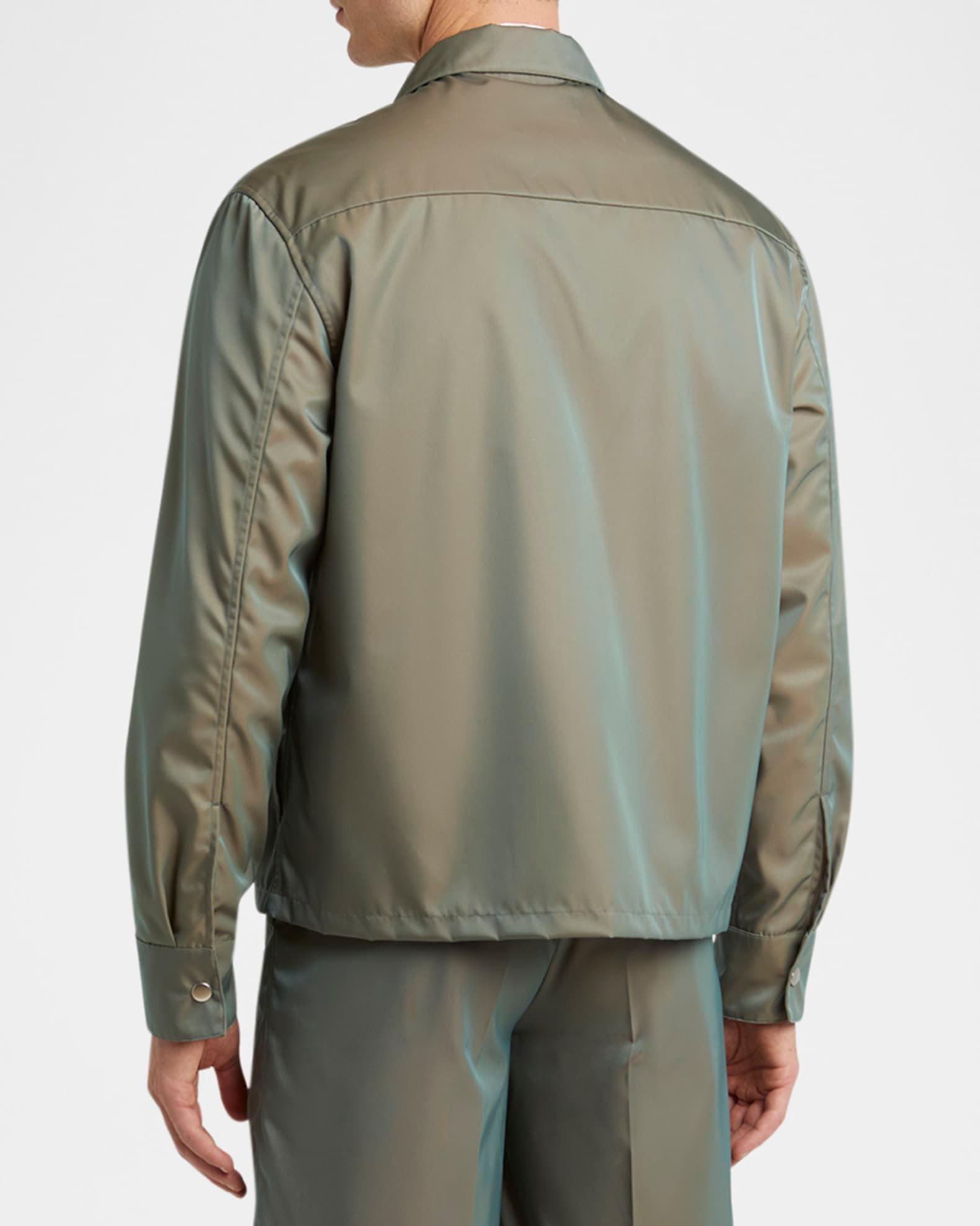 Men's Boxy-Fit Glaze Effect Shirt Jacket Product Image