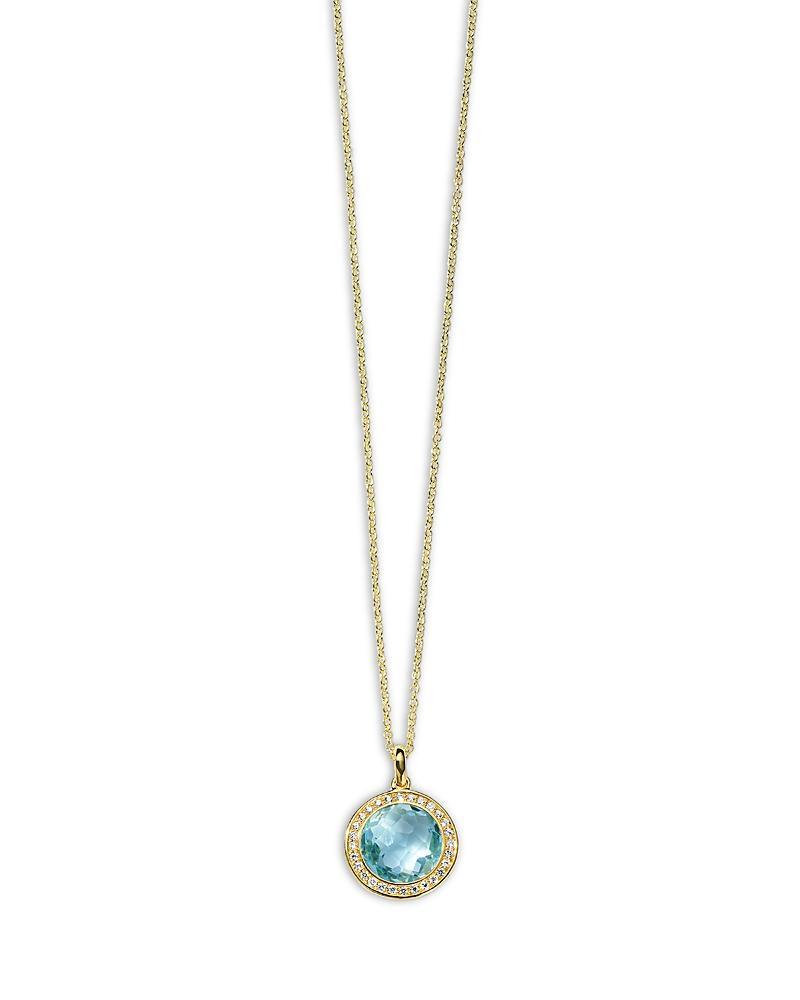 Ippolita 18K Yellow Gold Lollipop Turquoise Mini Pendant Necklace with Pave Diamonds, 18 Product Image