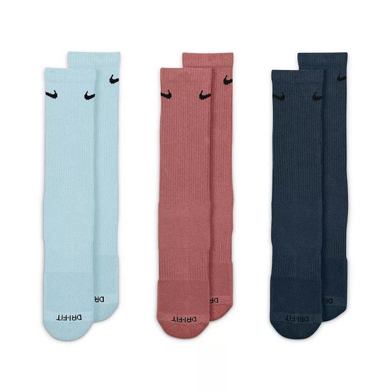 Men's Nike 3-Pack Everyday Plus Dri-FIT Cushion Crew Training Socks, Size: 8-12, Grey Team Product Image