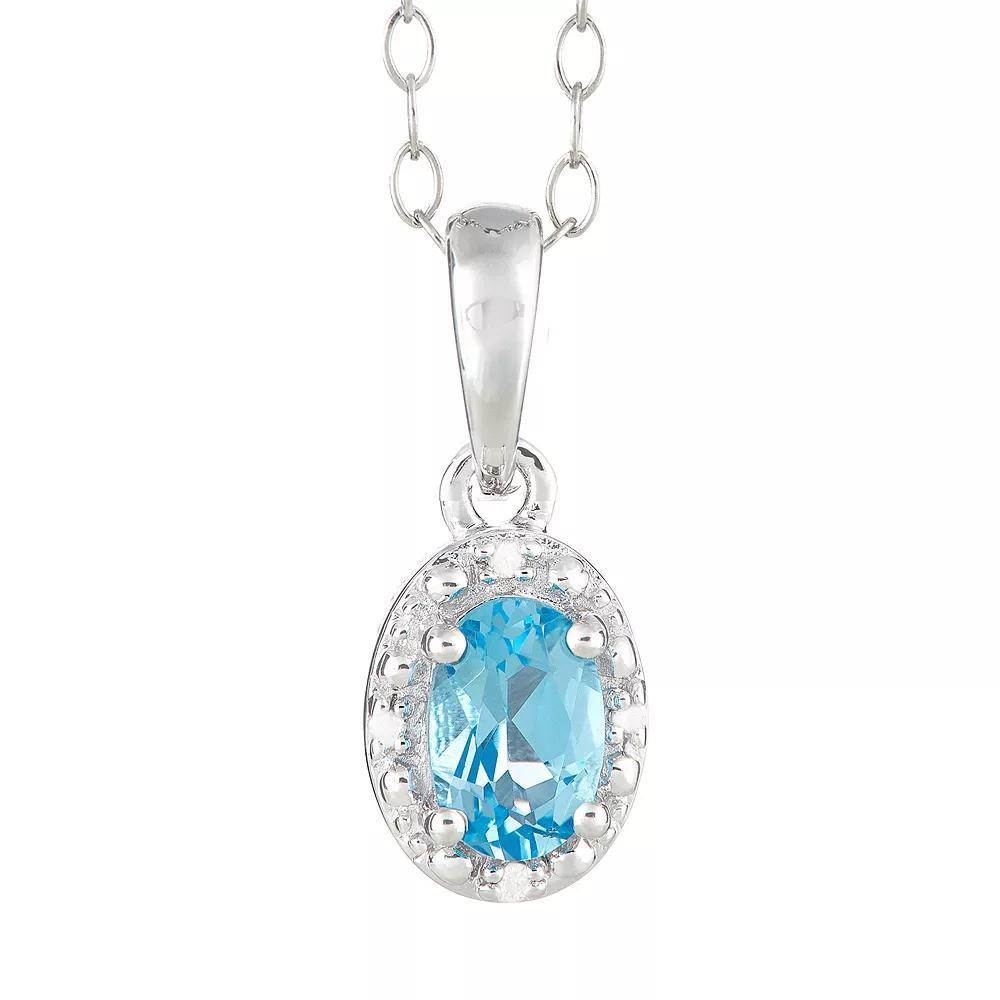 Celebration Gems Sterling Silver Gemstone & Diamond Accent Pendant Necklace, Womens Purple Product Image