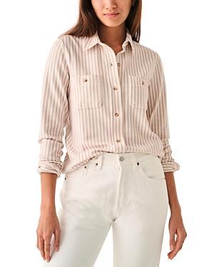 Faherty Legend Sweater Shirt (Tannin Stripe) Women's Clothing Product Image