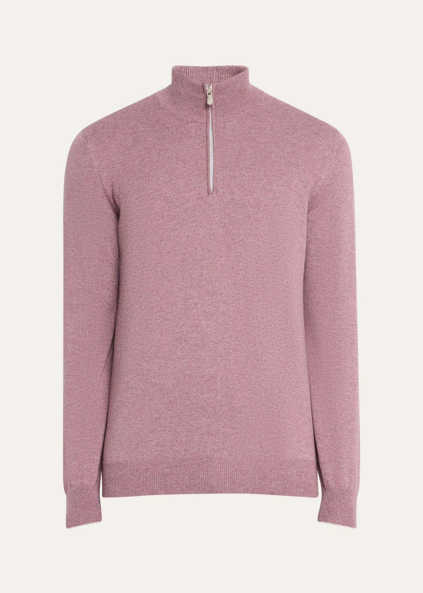 Mens Cashmere Quarter-Zip Sweater Product Image