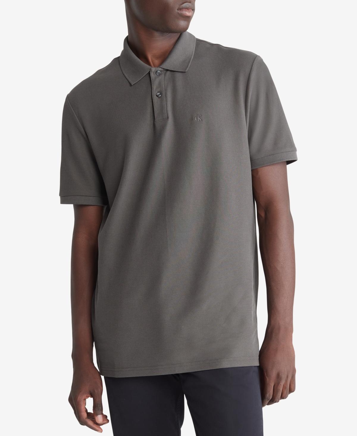 Calvin Klein Mens Refined Pique Polo Shirt - White - S Product Image