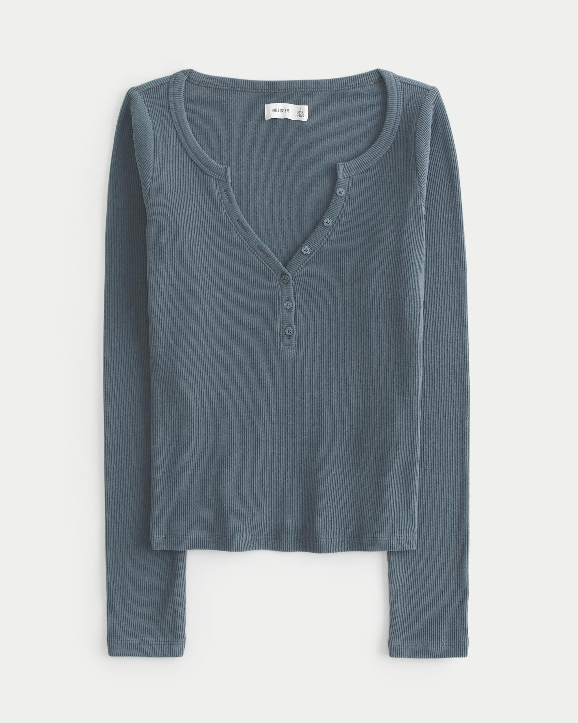 Cozy Ribbed Seamless Fabric Henley Product Image