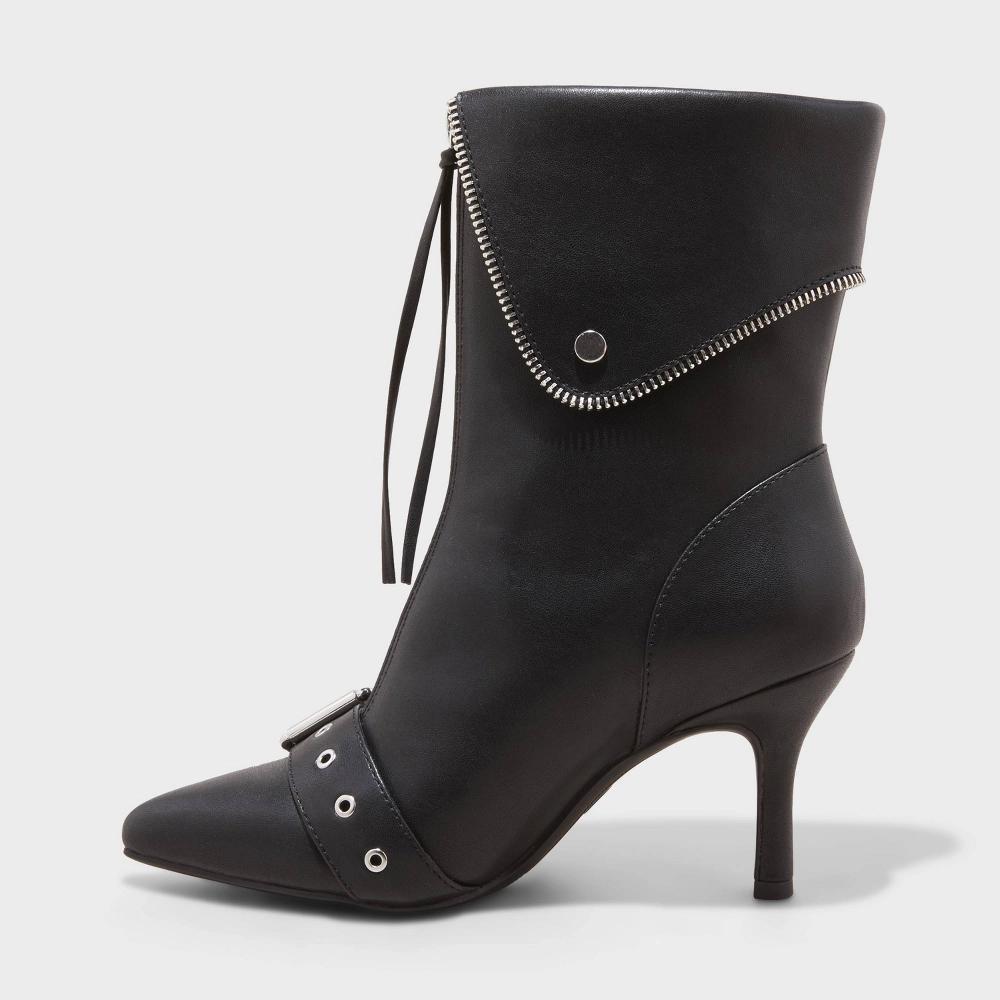 Womens Mickey Point Toe Moto Ankle Boots - A New Day 9 Product Image