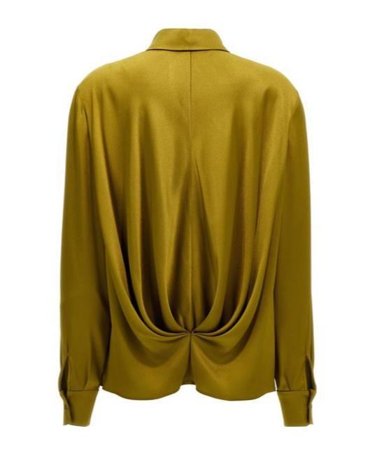ALBERTA FERRETTI Draped Shirt In Green Product Image