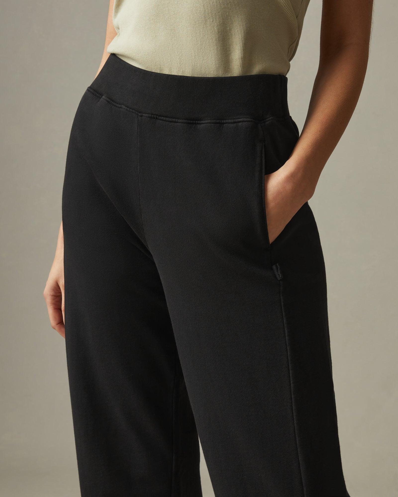 French Terry Straight Sweatpant - Black Female Product Image