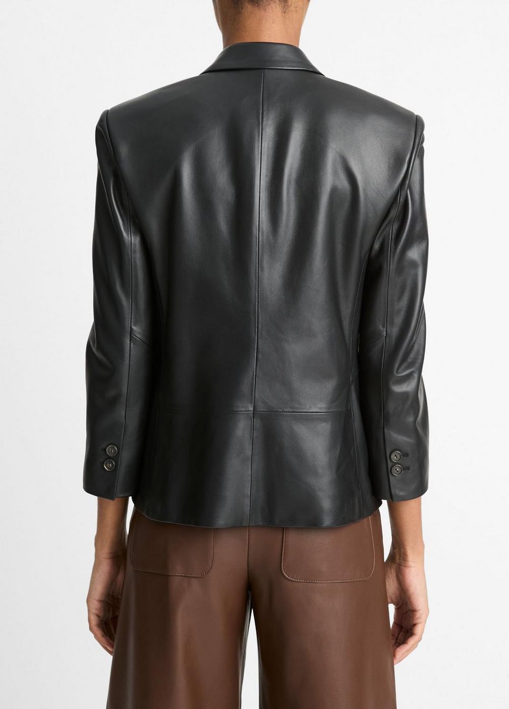 Womens Leather Shrunken Blazer Product Image