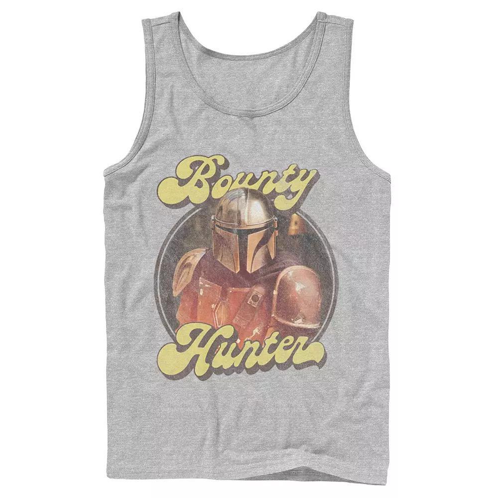 Men's Star Wars The Mandalorian Retro Bounty Hunter Tank Top, Size: Large, Athletic Grey Product Image
