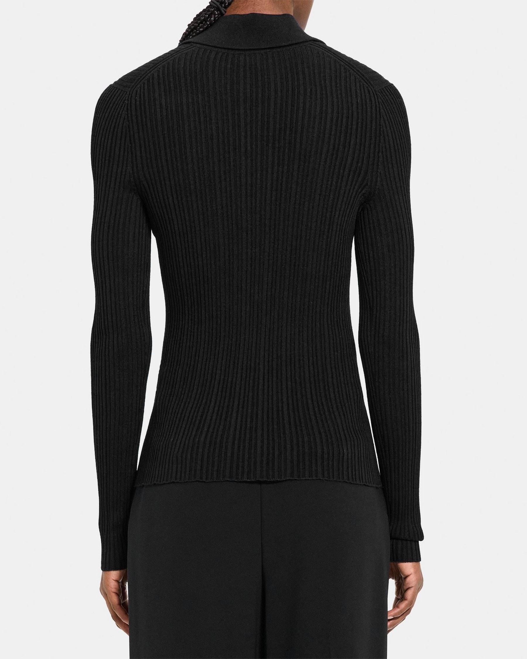 Slim Polo in Wool-Viscose Crepe Product Image