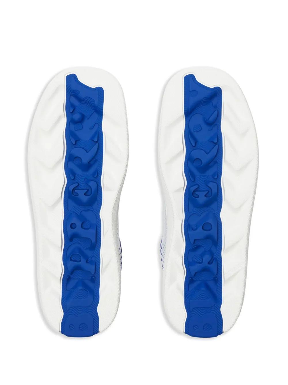 Box checked leather sneakers Product Image