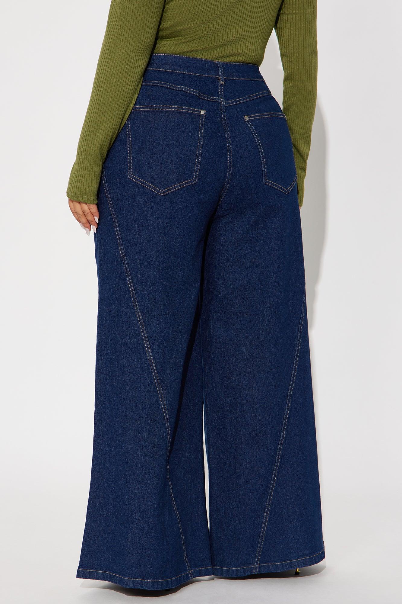 Americano Stretch Super Wide Leg Jeans - Dark Wash Product Image