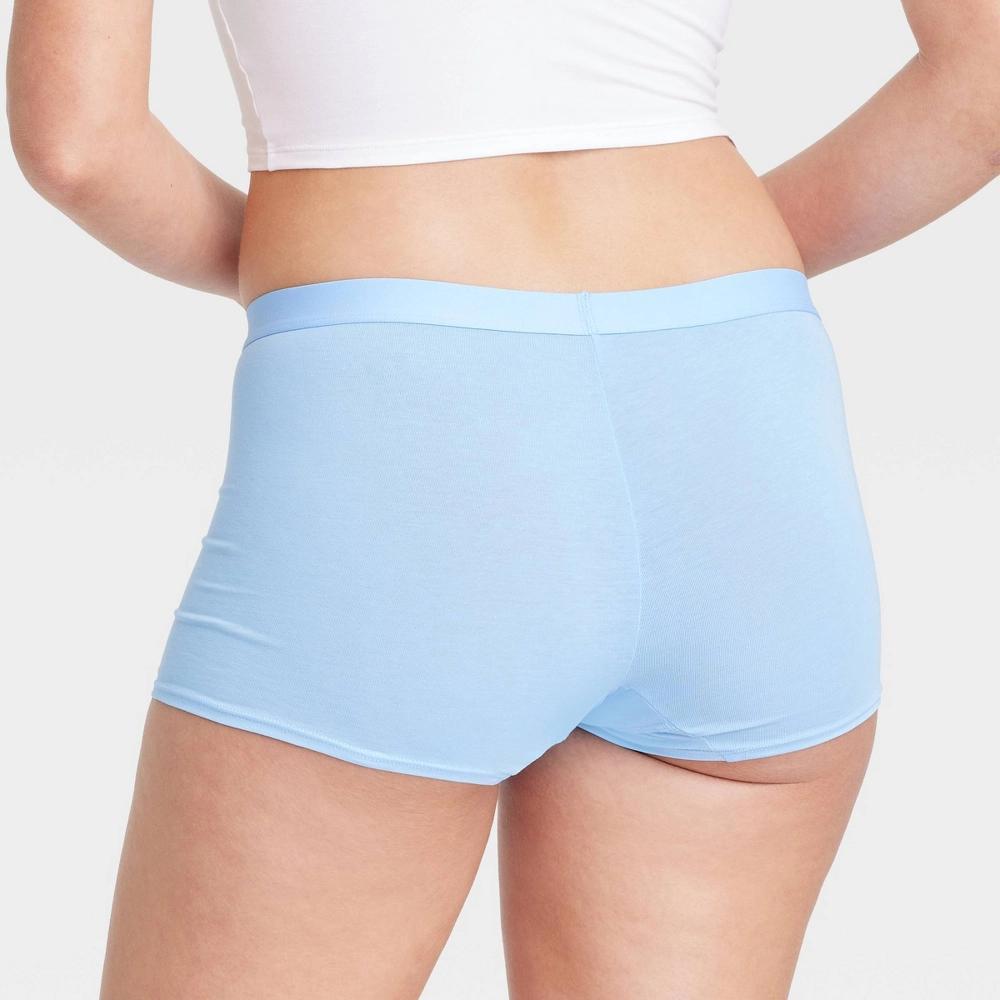 Womens Cotton Front Placket Boy Shorts - Auden Light Blue XL Product Image