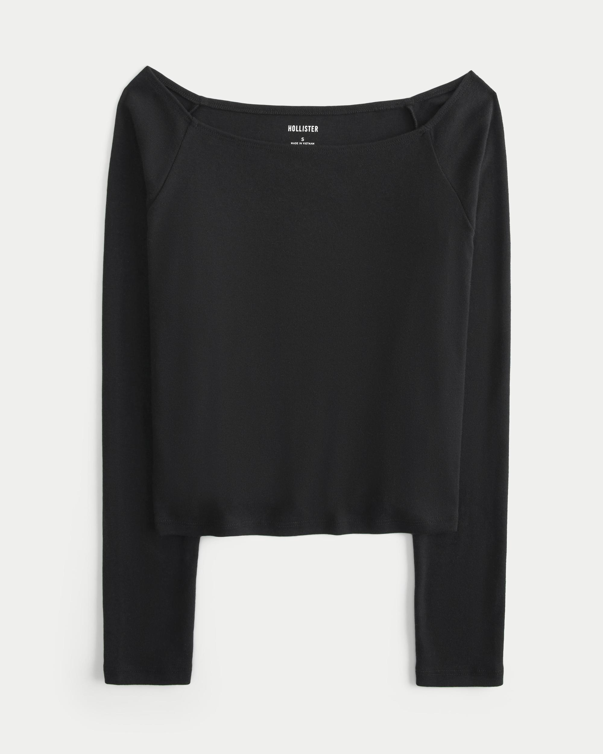 Long-Sleeve Off-the-Shoulder Top Product Image