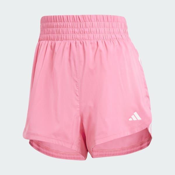 adidas Pacer Training 3-Stripes Woven High-Rise Shorts Pink Fusion S 3 Womens Product Image