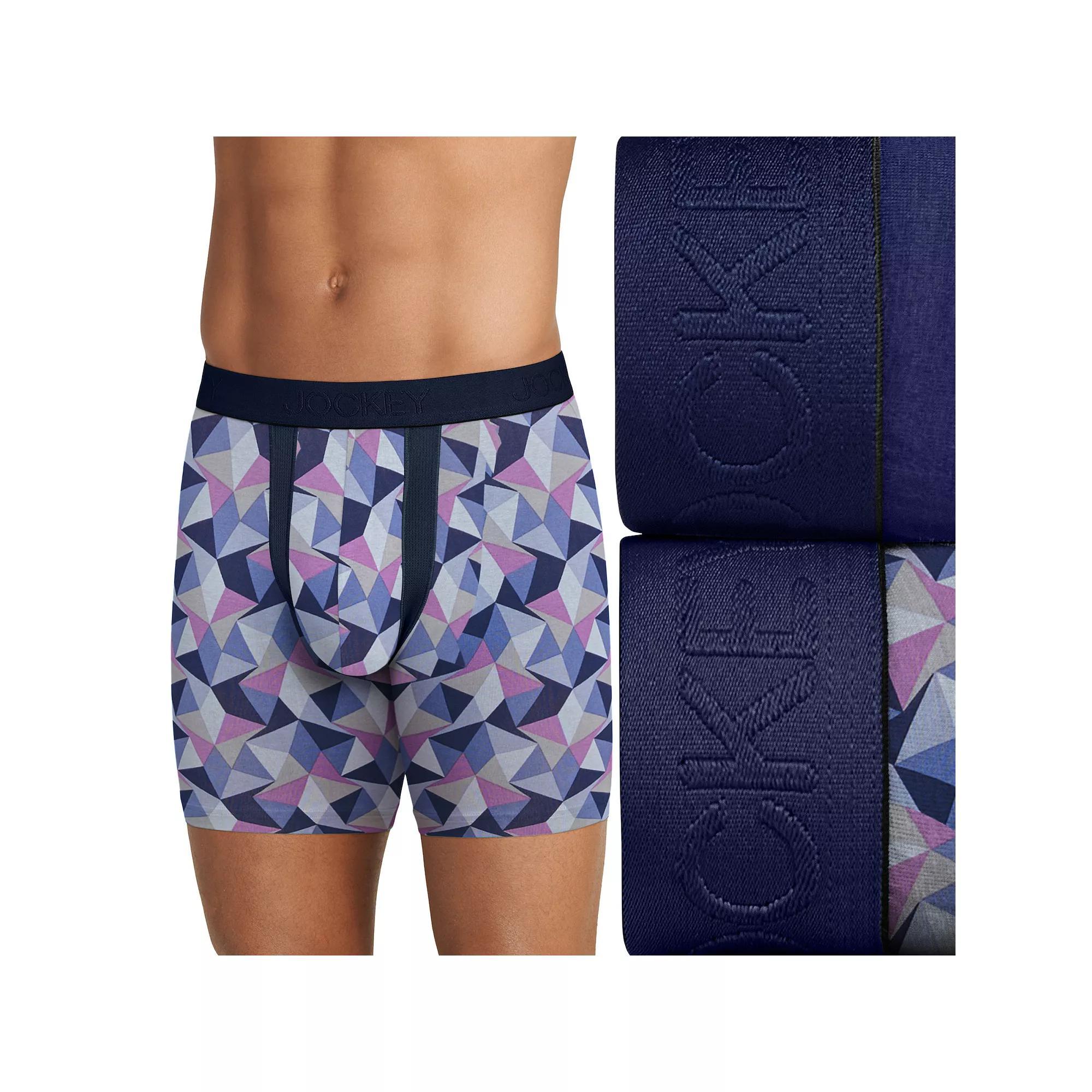 Big & Tall Jockey® Big Man Chafe Proof Pouch 2-Pack Boxer Briefs, Men's, Size: 5XL, Gray Navy Product Image