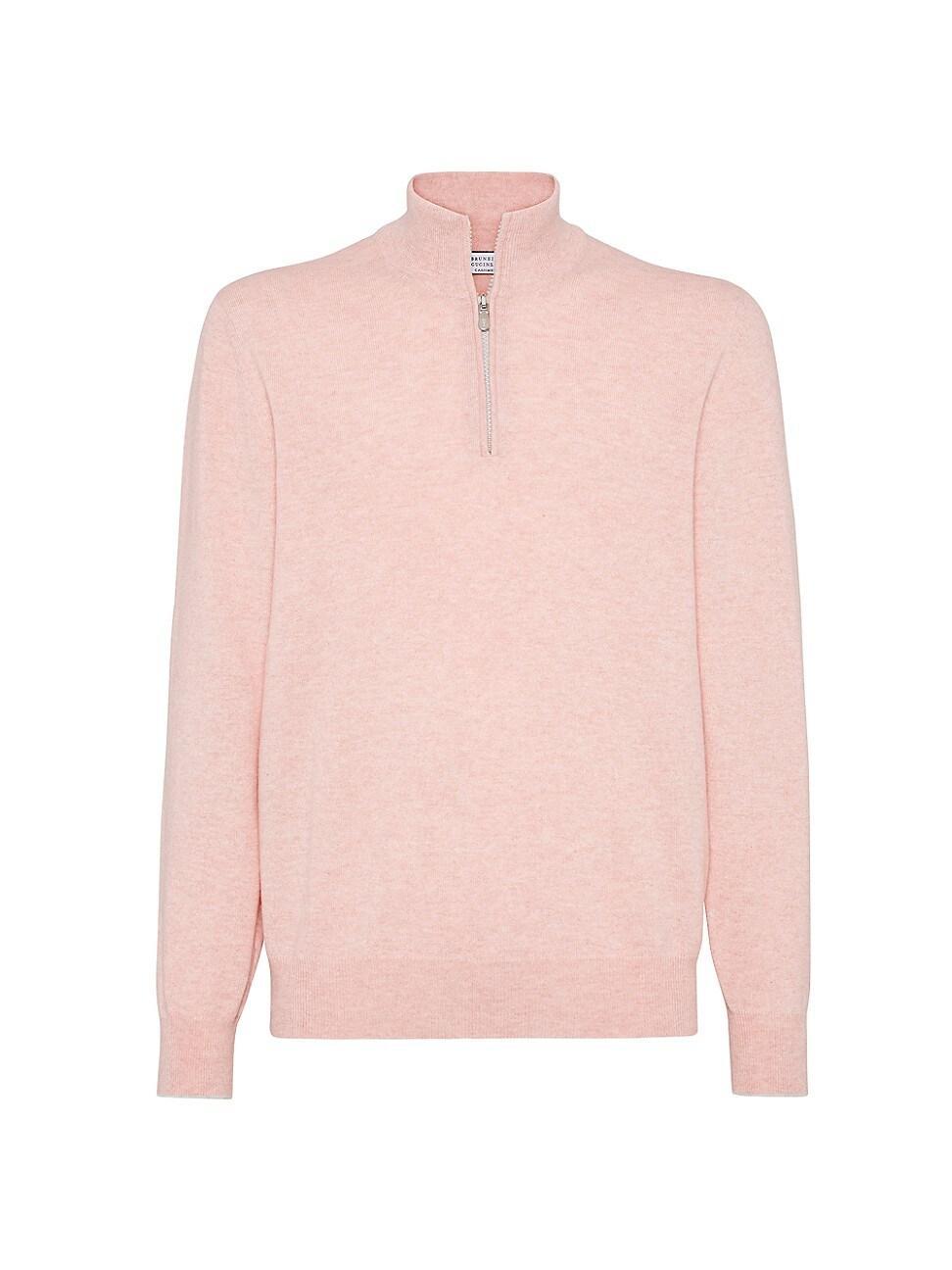 Mens Cashmere Turtleneck Sweater with Half Zip Product Image
