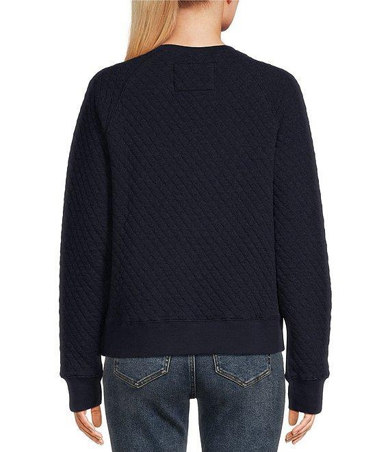 Flag and Anthem Woodlawn Long Sleeve Quilted Coordinating Cropped Sweatshirt Product Image
