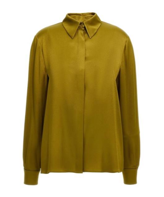 ALBERTA FERRETTI Draped Shirt In Green Product Image