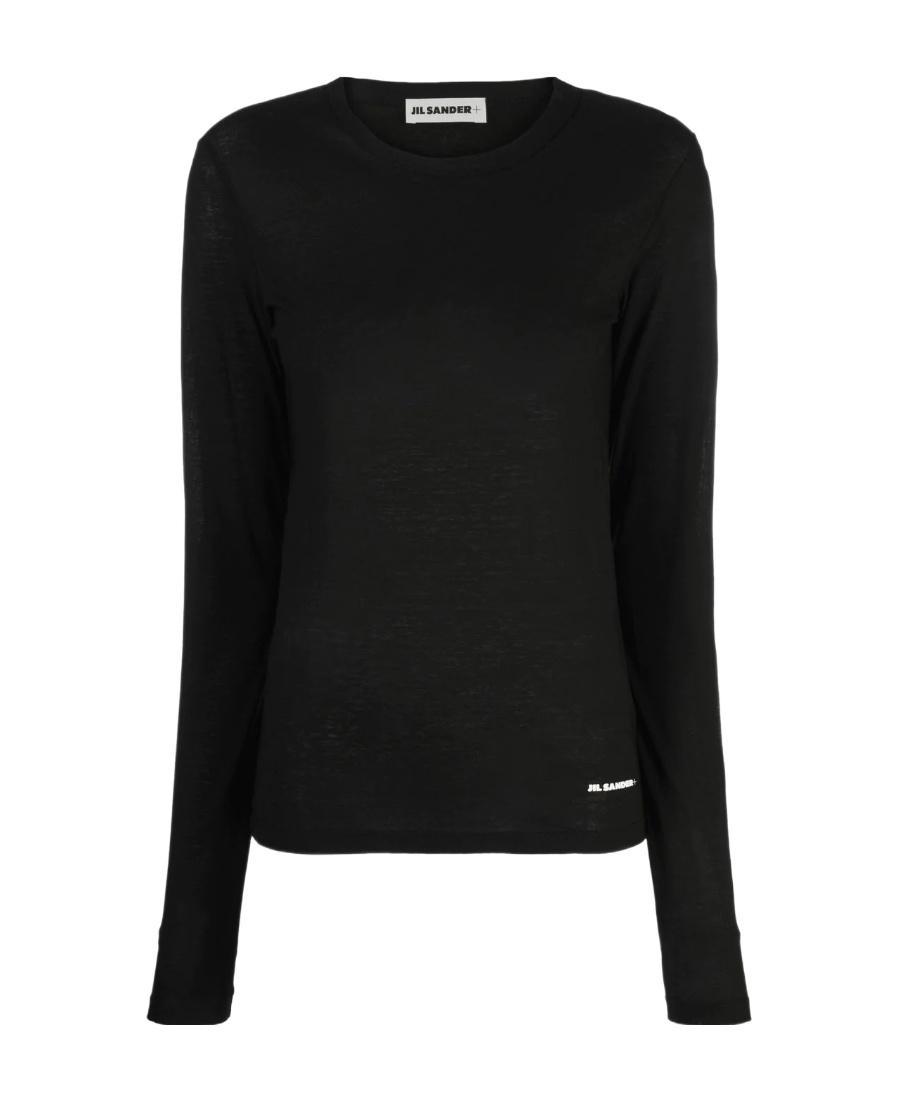 JIL SANDER Round-neck Long-sleeve Knitted Top In Black Product Image